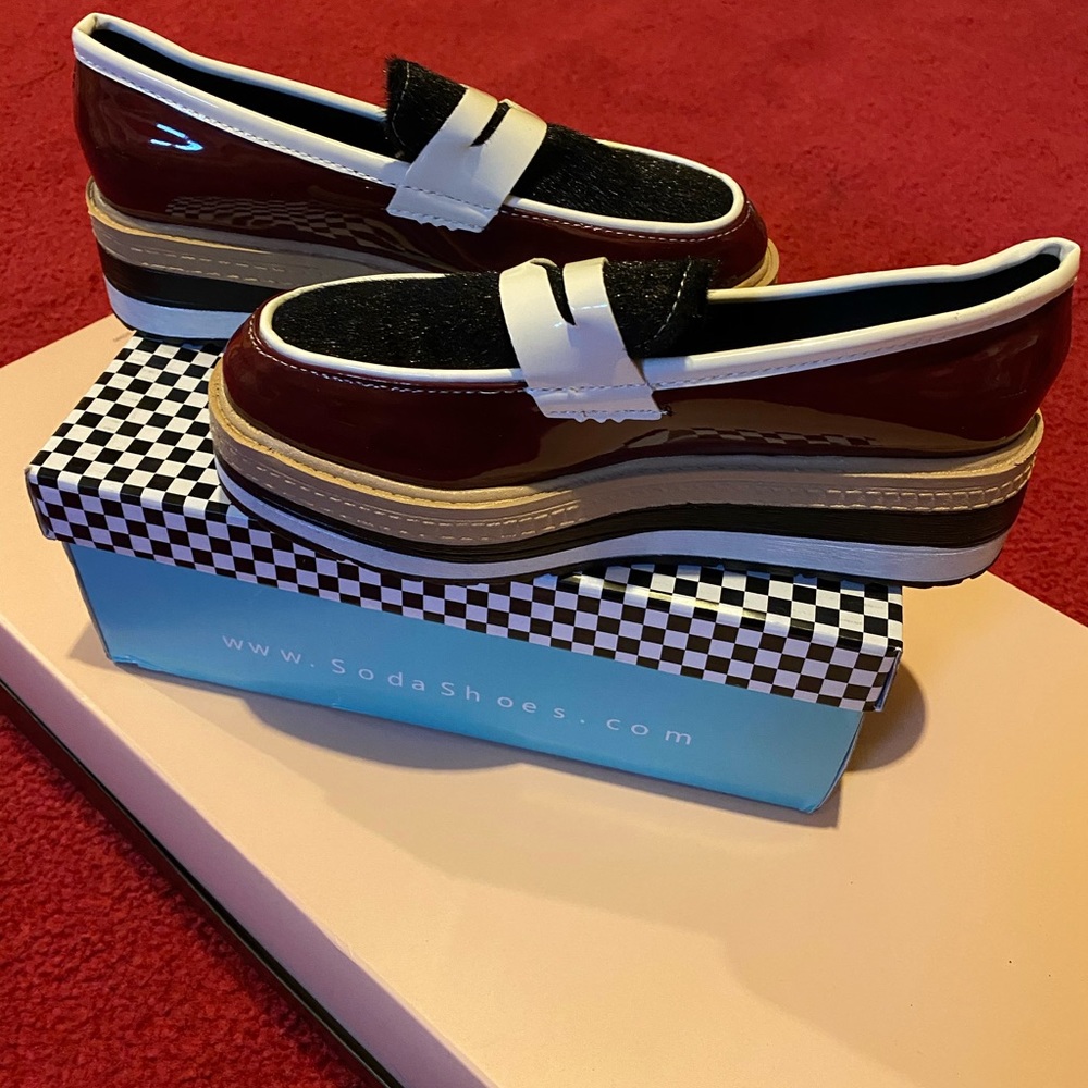 New Wedge loafers size 8